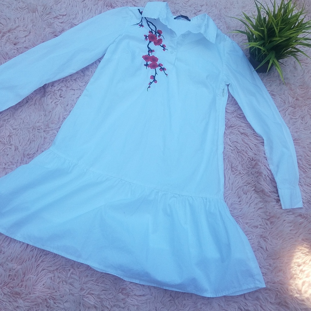 ASOS BLUSE TUNIC  LONG SLEEVE EMBROIDERED SIZE S